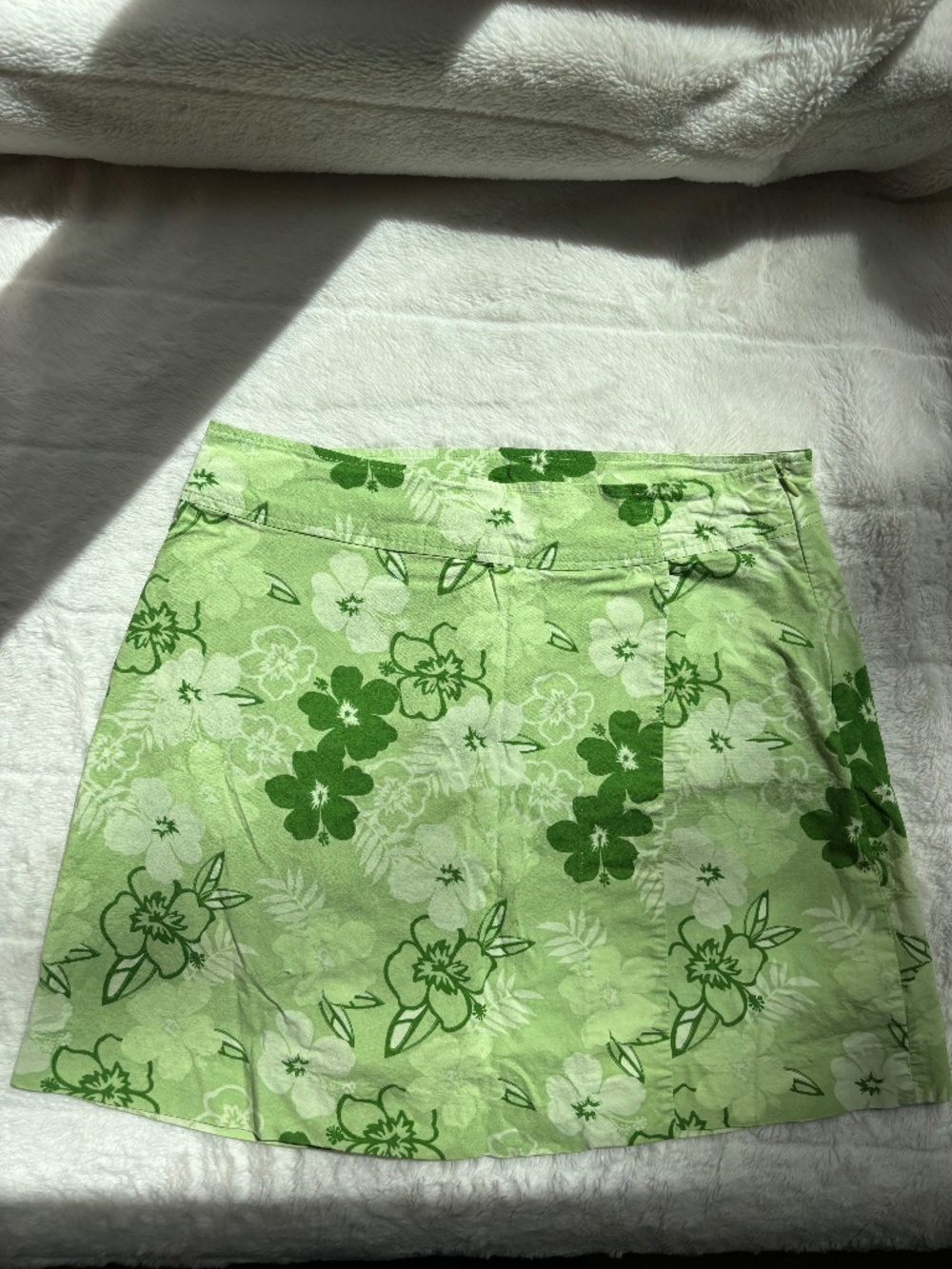 Sonoma Life Style Green Hibiscus Floral Print Stretch Skirt Size 10